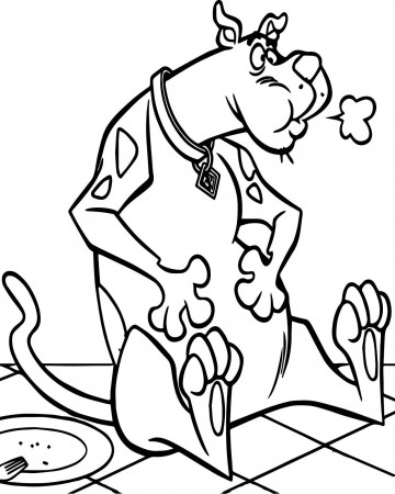 Scooby Doo With Ful Stomach Coloring Page - Free Printable ...