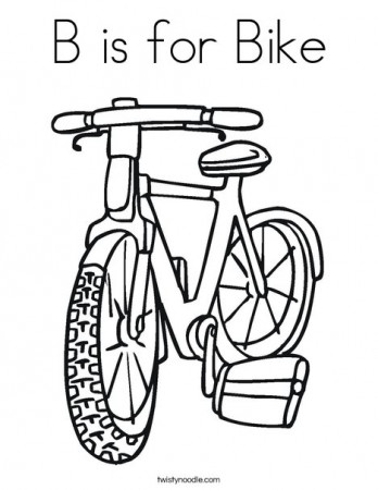B is for Bike Coloring Page - Twisty Noodle