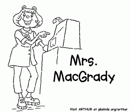 Coloring & Activity Pages: Mrs. MacGrady the Lunch Lady Coloring Page