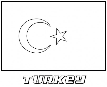 Turkey Flag Coloring Page - Free Printable Coloring Pages for Kids