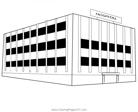 Hospital 1 Coloring Page for Kids - Free Hospitals Printable Coloring Pages  Online for Kids - ColoringPages101.com | Coloring Pages for Kids