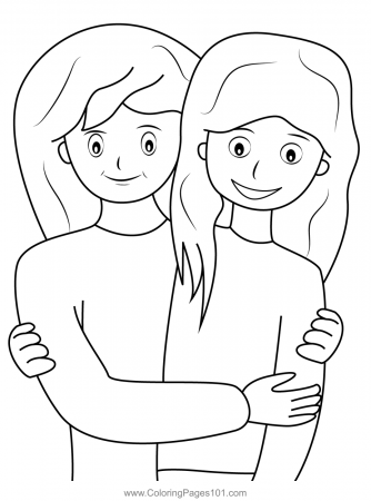 Beautiful Mom and Daughter Coloring Page for Kids - Free Mother's Day  Printable Coloring Pages Online for Kids - ColoringPages101.com | Coloring  Pages for Kids