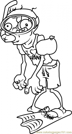 Snorkel Zombie Coloring Page for Kids - Free Plants vs. Zombies Printable Coloring  Pages Online for Kids - ColoringPages101.com | Coloring Pages for Kids