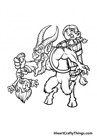 Krampus Drawing - How To Draw Krampus Step By Step