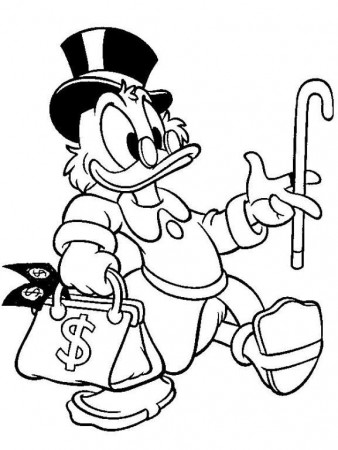 Uncle Scrooge Mc Duck coloring page | Disney coloring pages, Coloring pages,  Cartoon coloring pages