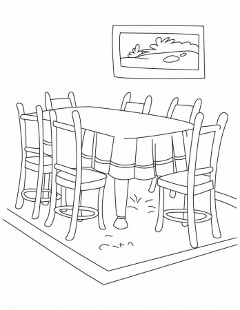 Dinning table coloring pages | Download Free Dinning table 