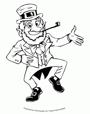 Dancing Leprechaun - Free Coloring Pages for Kids - Printable 