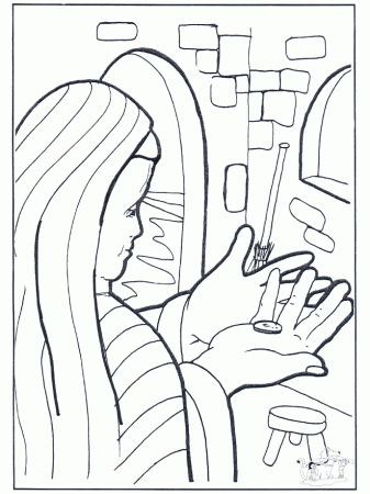 The Widow's Mite (Offering) Coloring Pages