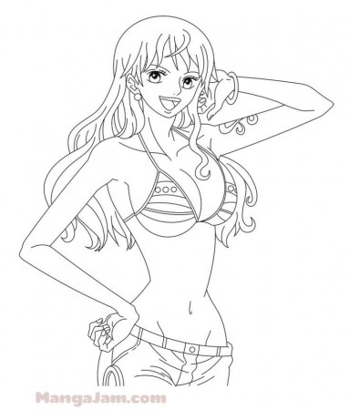 How to Draw Nami from One Piece - MANGAJAM.com | Drawings, One piece  drawing, Animal stencil art