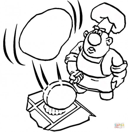 Cooking a pancake coloring page | Free Printable Coloring Pages