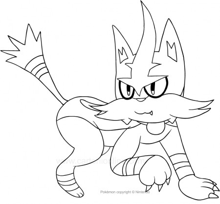 Drawing Torracat of the Pokemon coloring page