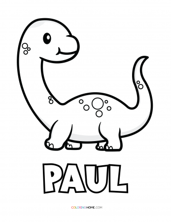 Paul dinosaur coloring page
