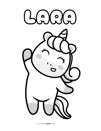 Lara unicorn coloring page