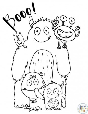 10 Cute Monster Coloring Pages for Kids - My Amusing Adventures