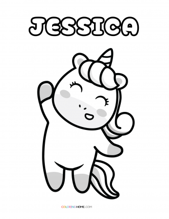 Jessica unicorn coloring page
