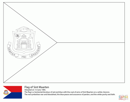 Flag of Saint Maarten coloring page | Free Printable Coloring Pages