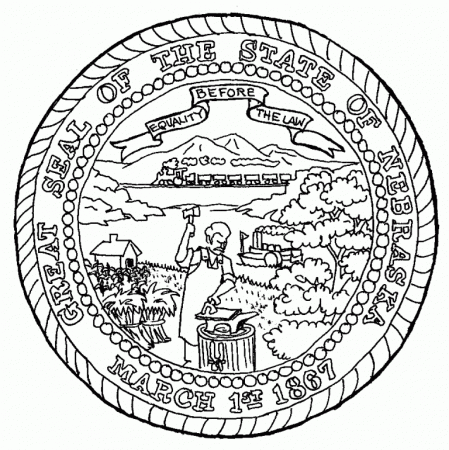 nebraska state seal coloring page - Clip Art Library