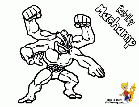 Machamp pokemon coloring pages