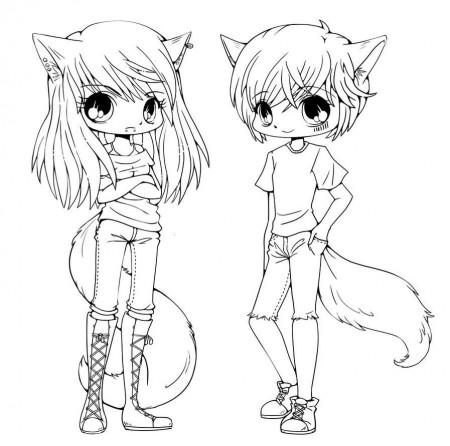 Anime Emo Wolf Girl Coloring Pages - Coloring Pages For All Ages