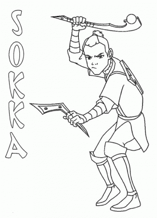 Sokka from Avatar the Last Air Bender Coloring Page: Sokka from ...