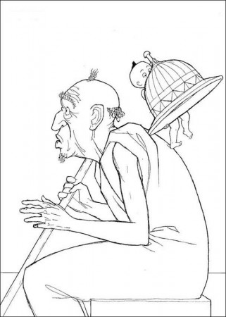 Kirikou and old man coloring pages - Hellokids.com