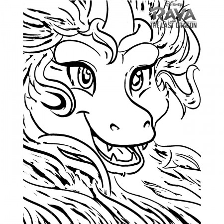 Raya And The Last Dragon Coloring Pages Face of Sisu - XColorings.com