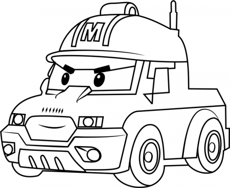 Mark In Robocar Poli Coloring Page - Free Printable Coloring Pages for Kids