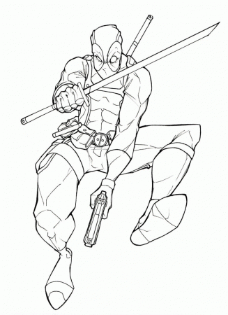 Printable Deadpool Coloring Page