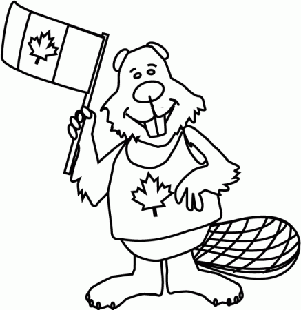 Canadian Flag Coloring Page