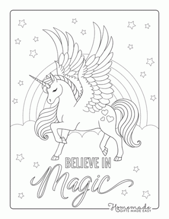 Magical Unicorn Coloring Pages for Kids & Adults