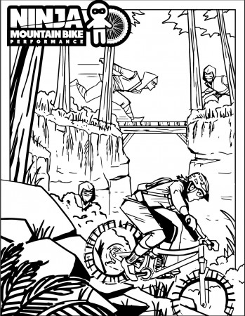 NINJA COLORING PAGES - Ninja Mountain Bike Skills