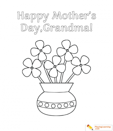 Happy Mothers Day Grandma Coloring Page 02 | Free Happy Mothers Day Grandma  Coloring Page