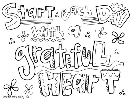 Coloring Thankful Quotes - DOODLE ART ALLEY