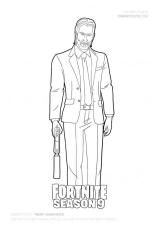 John Wick coloring page | Coloring pages for boys, Coloring pages, Fortnite