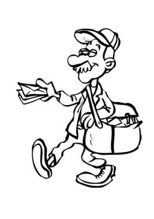Coloring Page postal carrier - free printable coloring pages - Img 18317