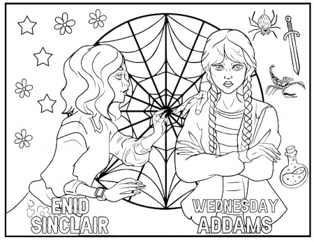 8 Wednesday Coloring Pages PDF Format - Etsy