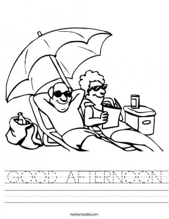 GOOD AFTERNOON Worksheet | Beach coloring pages, Coloring pages, Holiday  worksheets