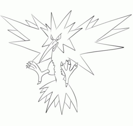 Zapdos Coloring Page at GetDrawings | Free download