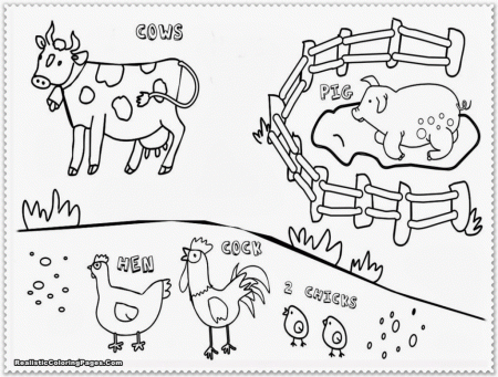 Farm Animals Colouring Pages For Free - Coloring Page