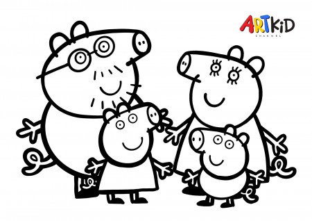 Peppa Pig Family | Free printable coloring pages | Coloring pages, Free  printable coloring pages, Peppa pig family