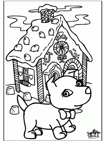 Christmas dog 1 - Coloring pages Christmas
