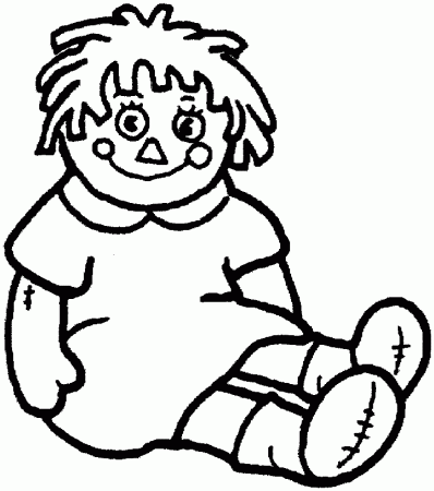 Doll Coloring Page for Kids - Free Printable Picture