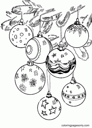 Christmas Tree Ornaments Coloring Pages - Christmas Ornaments Coloring Pages  - Coloring Pages For Kids And Adults