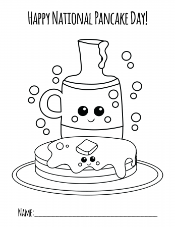 National Pancake Day Coloring Page ⋆ Primoparty | National pancake, Pancake  day colouring pages, Pancake day