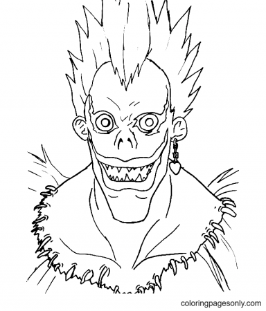 Ryuk in Death Note Coloring Pages - Death Note Coloring Pages - Coloring  Pages For Kids And Adults