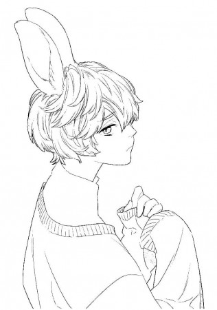 Cute Anime Boy Coloring Page - Free Printable Coloring Pages for Kids