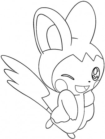 Lovely Emolga Pokemon Coloring Page - Free Printable Coloring Pages for Kids