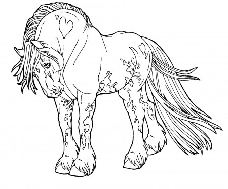 Free Lines-Gypsy Drum Horse by AppleHunter on deviantART | Horse coloring  pages, Horse coloring, Animal coloring pages