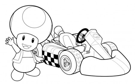 Mario Kart coloring pages for kids - Mario Kart Kids Coloring Pages