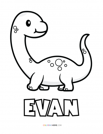 Evan dinosaur coloring page